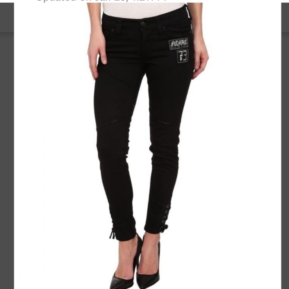 NWT The Raquel by Affliction black skinny punk jeans 28